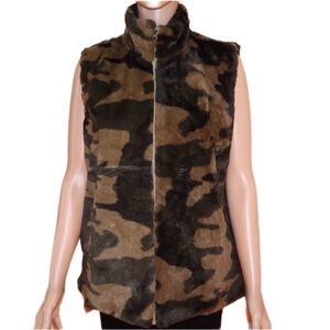 Katydid Camouflage Faux Fur Vest